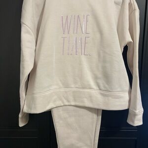 Rae Dunn Sweatsuit with Purple Sequin